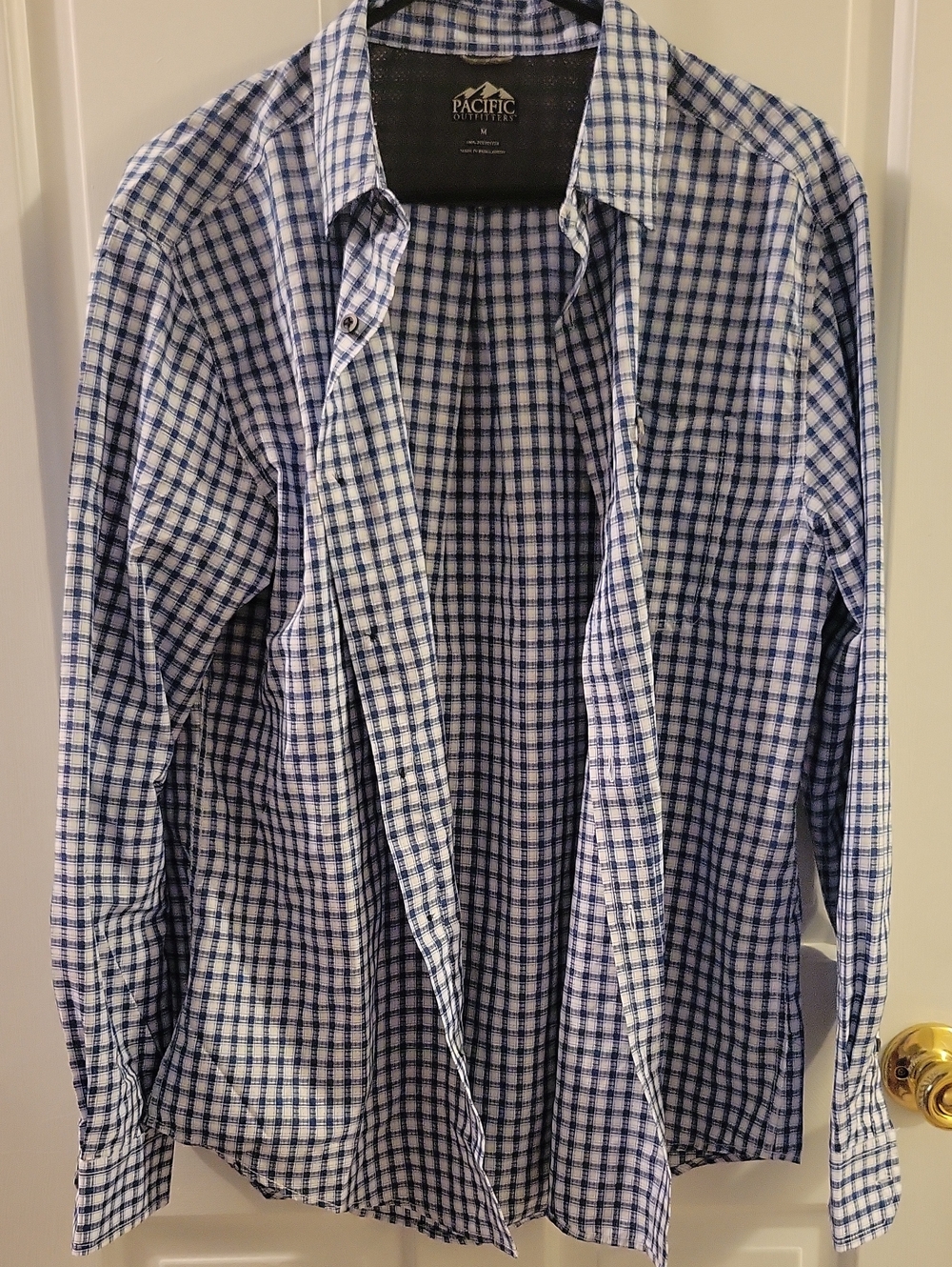 Pacific Trail Navy and White Check Long-Sleeve Button-Up Shirt